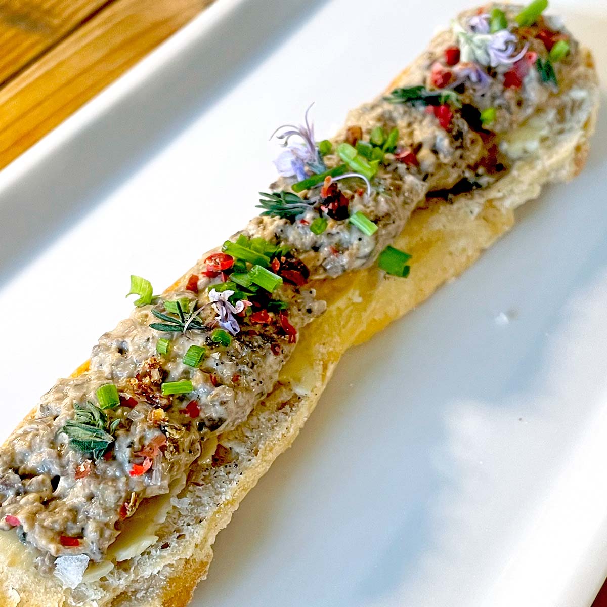 Ciabatta Crisp Bread with Truffled Mushroom Paté